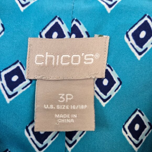 Chico's Floral Textured Hidden Button Swing Coat Size Chico's 3P/16 Petite - Picture 3 of 9